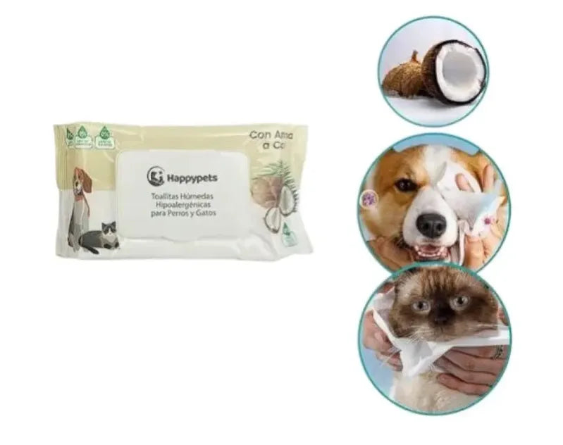 Toallitas Húmedas para Mascotas Aroma Coco 50 Unidades