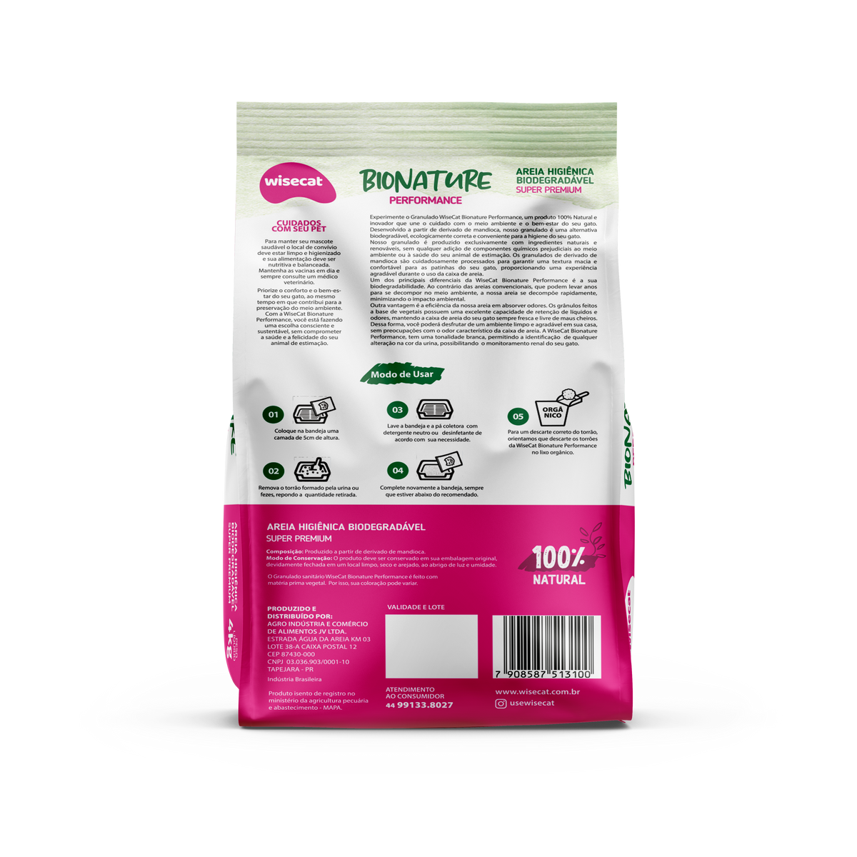 Arena Sanitaria Bionature Granos Mixtos 4 kg para Gatos